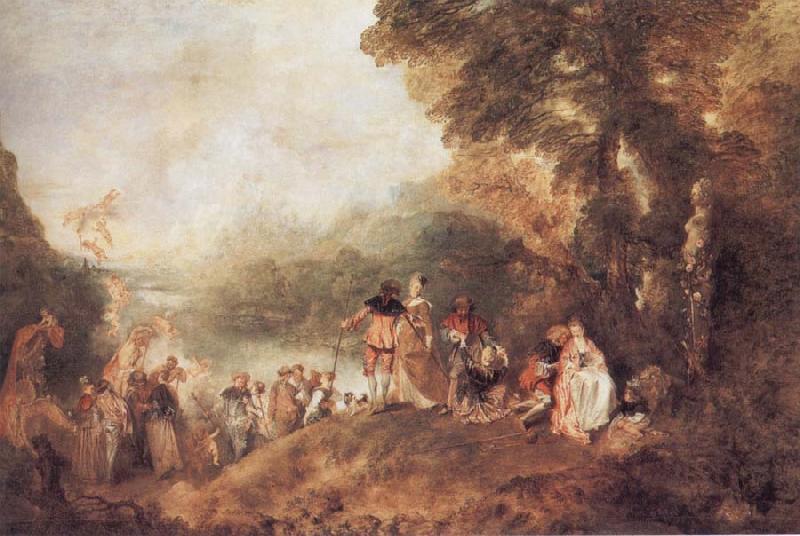 WATTEAU, Antoine The Pilgrimago to the Island of Cythera oil painting image